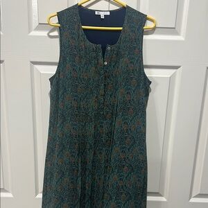 DR2 Navy and Multicolor Patterned Dress